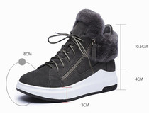 2017 Winter Shoes For Women Genuine Leather Wedge Boots Women Fur Elevator Shoes High heels warm High-top platform Snow Boots