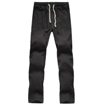 2017 new brand high quality summer linen mens loose breathing pants Casual thin straight trouser pants for men