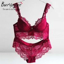 Burvogue Women Sexy Bra Set Lace Lingerie Bra Set Push Up Bra And Panties Sets Plus size Adjustable Bras And Underwear Sets