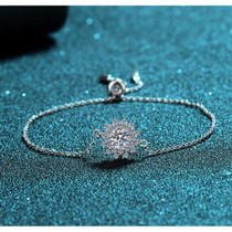 Halo Round Cut 0.5ct Moissanite Diamond Sunflower Bracelet