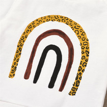 Girls Leopard Rainbow Long Sleeve T-shirt Girls Clothing Wholesale