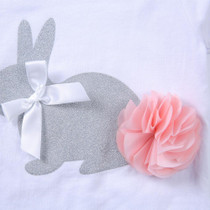 Baby Girls Printed Rabbit Romper&Floral Pants&Headband Baby Wholesale