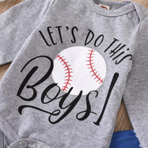 Baby Boys Printed Letter Romper & Pants & Hat Wholesale Baby Outfits