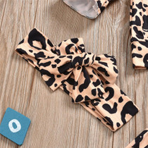 Baby Girls Leopard Ruffle Long Sleeve Top & Pants & Headband Wholesale