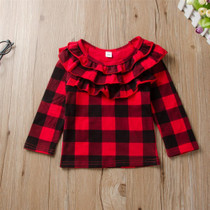 Girls Plaid Long Sleeve Top & PU Skirt & Headband Toddler Girls Wholesale