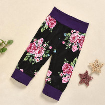Baby Girls Flare Sleeve Letter Romper & Floral Pants & Headband Wholesale