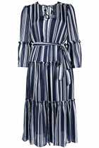 Metallic Stripe Bell Sleeve Dress