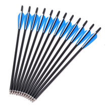 6/12/24Pcs Crossbow Bolt Arrows 17/20/22 Inches Mix Carbon Crossbow Arrow OD 8.8mm With Blue Feather Archery Hunting Shooting