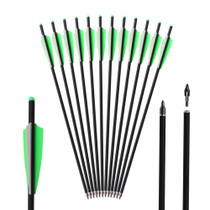 Hunting Archery Carbon Arrow 20 / 22 inch Crossbow Bolts Arrow With 4" Vanes and Replaced Arrowhead/Tip Replacement Broadheads