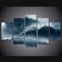 HD 5 Piece Canvas Printed Seascape Wave Living Room Decor Wall Art Poster Picture