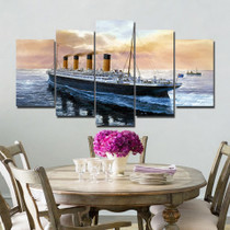 HD Print 5 Pieces Canvas Painting Titanic Seascape Poster Wall Art Print Pictures Living Room