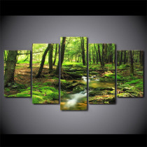 5 Piece Canvas Art HD Print Home Decor Woods Natural Water Paintings Living Room Wall Poster Picture