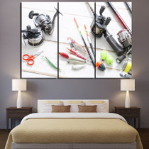 HD Printed 3 Piece Canvas Art Fishing Rod Tools Painting Wall Pictures Living Room Prints