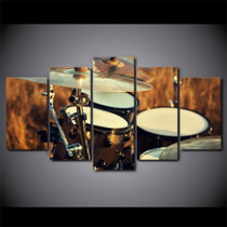 HD Printed 5 Piece Wall Art Canvas Painting Music Drum Musical Instruments Pictures Living Room