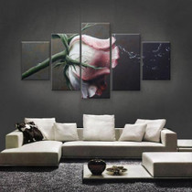 Art Painting HD Printed Canvas Pictures Poster 5 Panel Flower Wall Modular