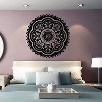 Vinyl Mandala Flower Wall Stickers Decoration Meditation Yoga Wall Art Decal Mendhi Lotus Flower