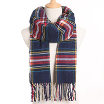 Winter Plaid Cashmere Cotton Women Warm Foulard Scarf Scarves