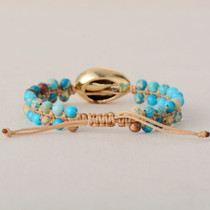 Puka Gold Cowry Shell Natural Stones Bracelets