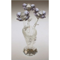 Crystal Flower in Crystal Vase (Purple)