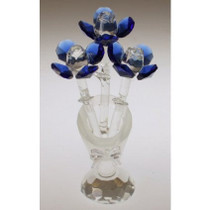 Crystal Flower in Crystal Vase (Blue)