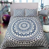 Black and Blue Mandala Bedding Set