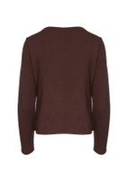 Chocolate Brown Faux Leather Detail Top