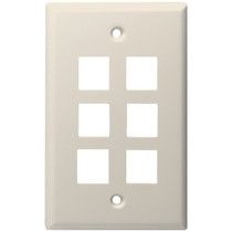 Datacomm Electronics 6-port Standard Size Keystone Wall Plate (lite Almond)