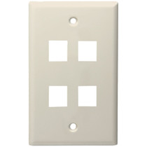 Datacomm Electronics 4-port Standard Size Keystone Wall Plate (lite Almond)