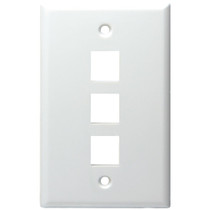 Datacomm Electronics 3-port Standard Size Keystone Wall Plate (white)