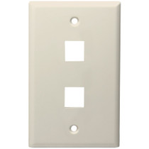 Datacomm Electronics 2-port Standard Size Keystone Wall Plate (lite Almond)