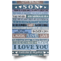 Meaningful Quote Mom And Dad To Son Vertical Poster Posters Family Friend , Awesome Birthday Perfect Happy Birthday Gift Decor Bedroom, Living Room Print High Quality