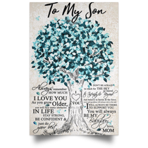Inspirational Mom To Son Vertical Poster Family Friend Gift Unisex, Awesome Birthday Perfect Happy Birthday Gift Decor Bedroom, Living Room Print High Quality