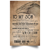 Customed Mom To Son Vertical Poster Family Friend Gift Unisex, Awesome Birthday Perfect Happy Birthday Gift Decor Bedroom, Living Room Print High Quality