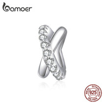 bamoer Cross Galaxy Silver Charm for Original Silver Bracelet 925 Sterling Silver CZ Fashion Jewelry DIY Accessories BSC214
