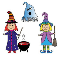Halloween Witches Stamps