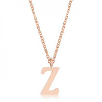 Elaina Rose Gold Stainless Steel Z Initial Necklace (pack of 1 ea)