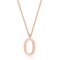 Elaina Rose Gold Stainless Steel O Initial Necklace (pack of 1 ea)