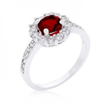 Garnet Halo Engagement Ring (size: 07) (pack of 1 ea)