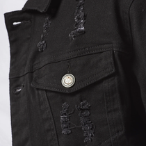 COPPER RIVET BLACK DENIM JACKET