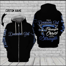 ON SALE December Girl I can do all things through Christ who gives me strength 3D Custom Hoodie