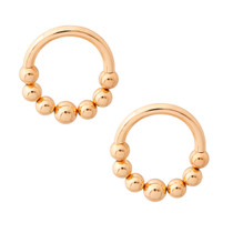 Gold Ball Bead Drop Earrings