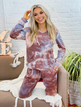 Mauve Tie Dye Lounge Hoodie