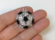 2 Rhinestone Soccer Charm