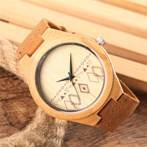 Wooden Watches Quartz Watch Bamboo Modern Wristwatch Analog