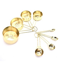 8pcs Stainless Steel Measuring Spoons Set Rose Gold Measuring Cups