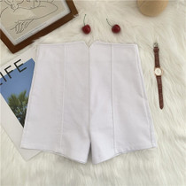 High Waist Shorts Women Solid Color Zipper Korean Short Pants Lady Casual Fashion