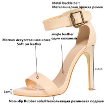 Summer Heel Women High Heels Sandals Ankle Strap Buckle black Sexy