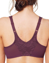Glamorise Wonder Wire Front Close Bra Black Plum 9246
