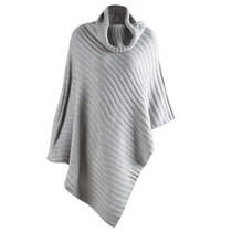 Simplee Autumn knitted turtleneck pullovers poncho sweater women Vintage khaki sweater manta Winter gary thick sweater jumper