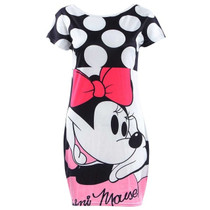 Disney Sexy Minnie Mickey Mouse Cartoon Print Bodycon Slim Pencil Sheath Dress Chic Fashion Women Mini Dress vestidos ropa mujer